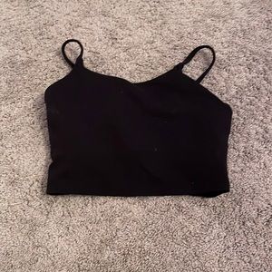 Black athletic cropped tank top